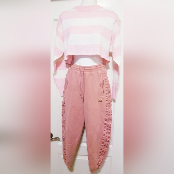 Adidas terry lined sweats - Picture 2 of 4